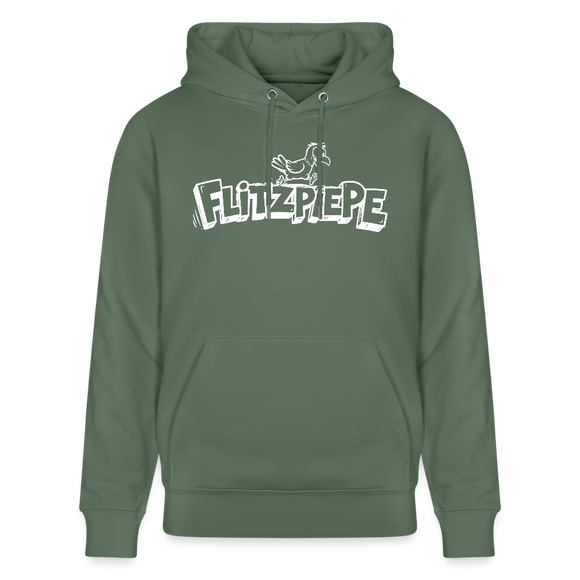Unisex Bio-Hoodie mit dem Original Berliner Spruch - Flitzpiepe - Tanngrün