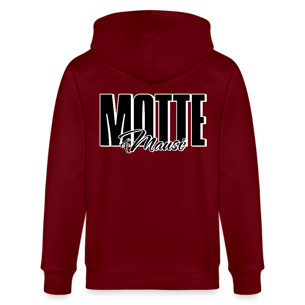 MOTTE UND MAUSI-Unisex Bio-Kapuzenjacke - Burgunderrot