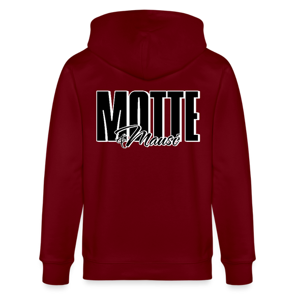 MOTTE UND MAUSI-Unisex Bio-Kapuzenjacke - Burgunderrot