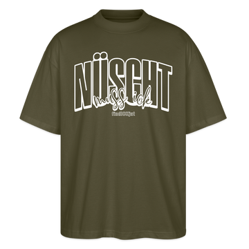 NÜSCHT MUSS ICK 2025-Oversized Unisex Bio T-Shirt - Khaki