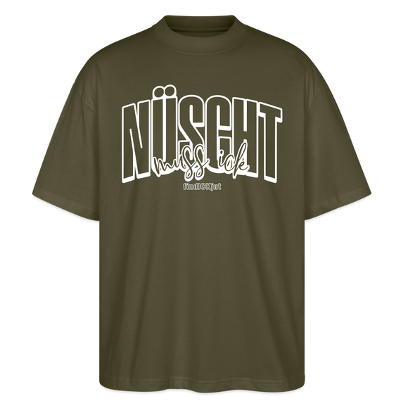 NÜSCHT MUSS ICK 2025-Oversized Unisex Bio T-Shirt - Khaki