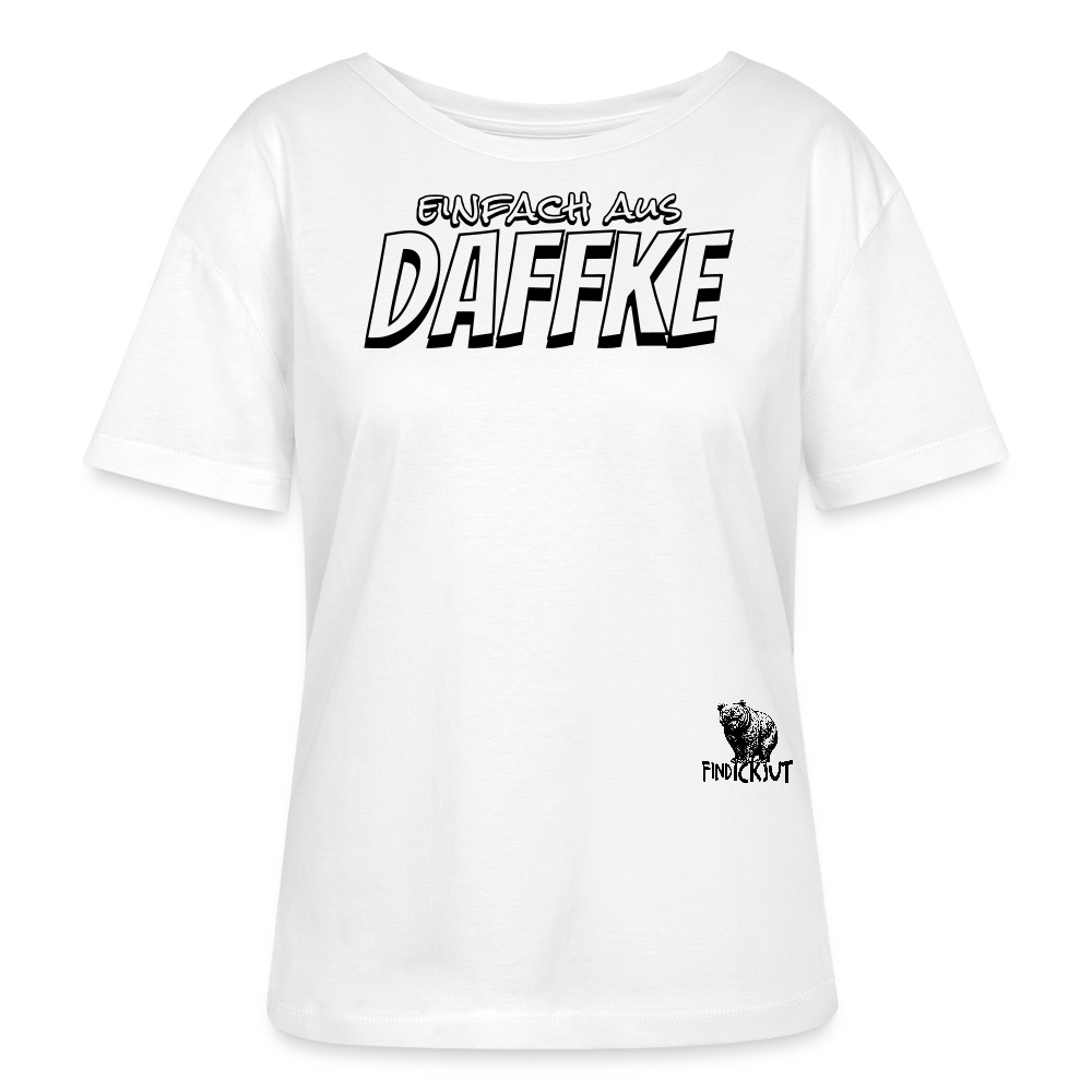 Berliner Spruch-AUS DAFFKE-Rundhals Frauen Bio-T-Shirt - Weiß