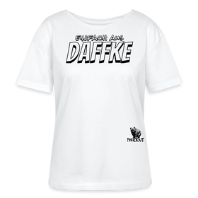 Berliner Spruch-AUS DAFFKE-Rundhals Frauen Bio-T-Shirt - Weiß
