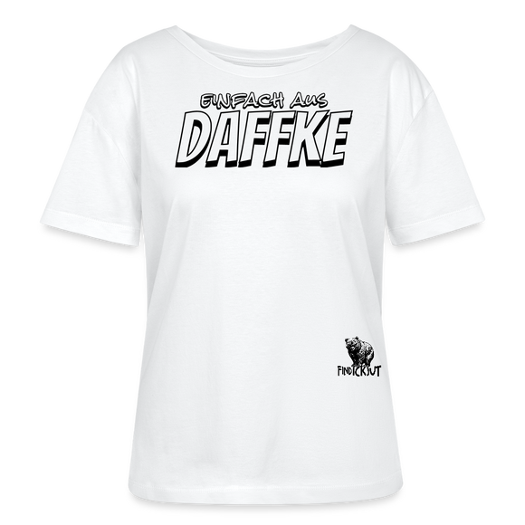 Berliner Spruch-AUS DAFFKE-Rundhals Frauen Bio-T-Shirt - Weiß