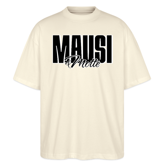 MAUSI UND MOTTI-Oversized Unisex Bio T-Shirt - Weißgrau