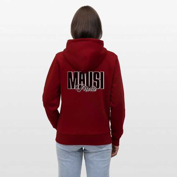 MAUSI UND MOTTE-Unisex Bio-Kapuzenjacke - Burgunderrot