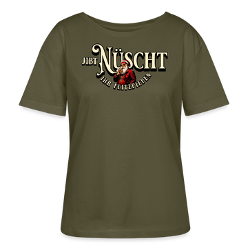 Weihnachten Berlin-JIBT NÜSCHT-Rundhals Frauen Bio-T-Shirt - Khaki