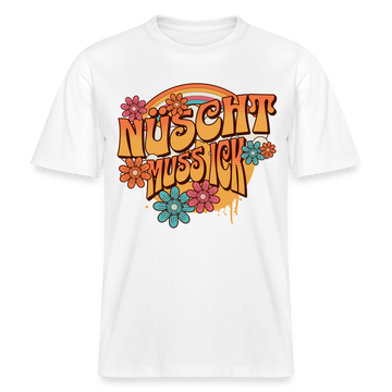 BERLINER RETRO-NÜSCHT MUSS ICK-Relaxed Fit Unisex Bio-T-Shirt - Weiß