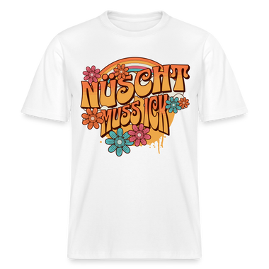 BERLINER RETRO-NÜSCHT MUSS ICK-Relaxed Fit Unisex Bio-T-Shirt - Weiß