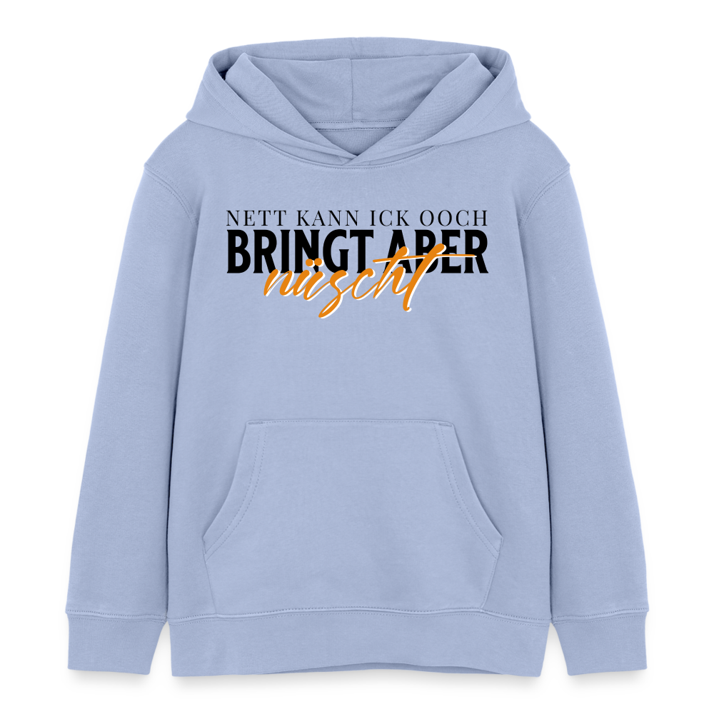 NETT KANN ICK OOCH - Kinder Bio-Hoodie - Sky