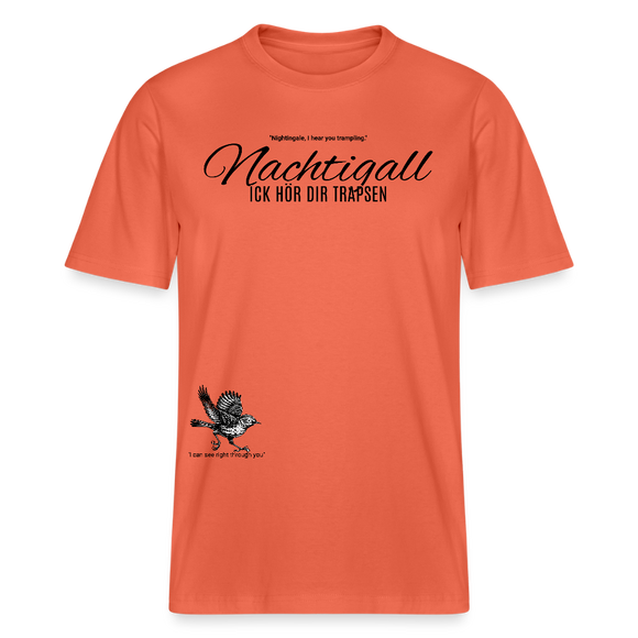 NACHTIGALL ICK HÖR DIR TRAPSEN-Relaxed Fit Unisex Bio-T-Shirt - Hellrot