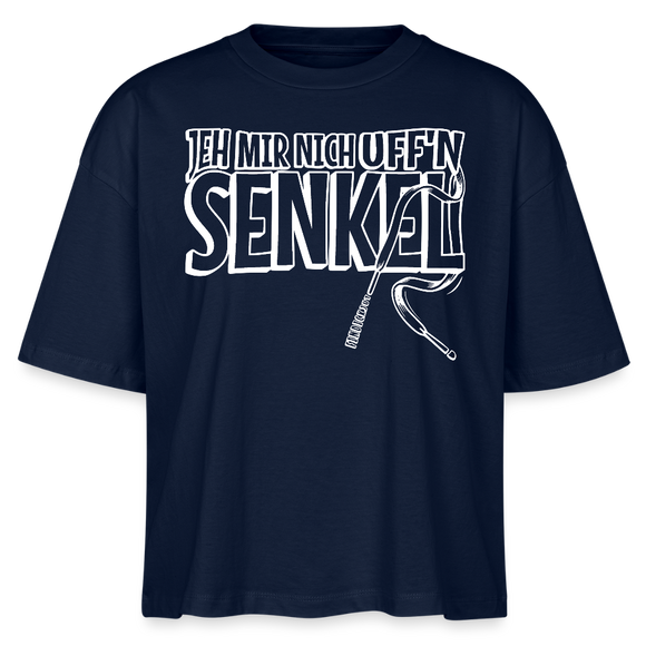 JEH MIR NICH UFFN SENKEL-Frauen Boxy Bio-T-Shirt - Navy