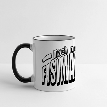 Berliner Spruch-FISIMATENTEN-Panoramatasse - Weiß/Schwarz