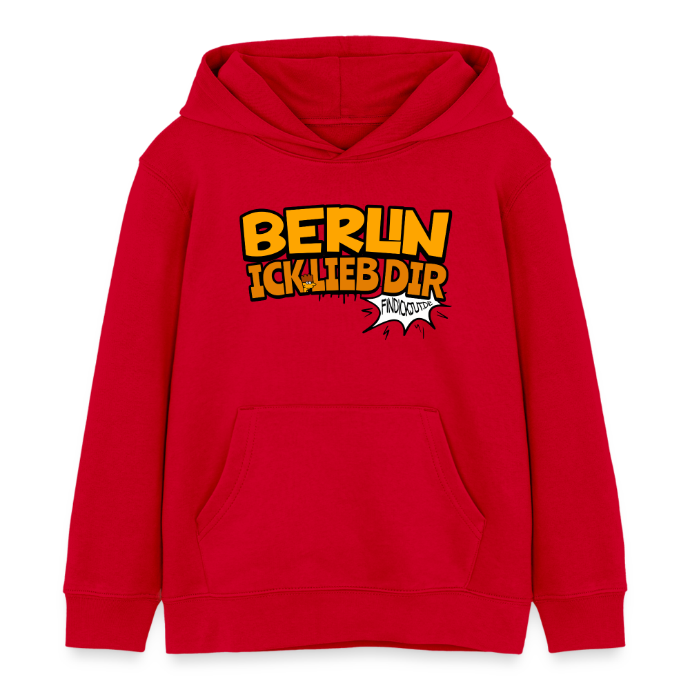 BERLIN ICK LIEB DIR - Kinder Bio-Hoodie - Rot