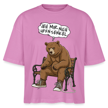 Berliner Bär mit Spruch-JEH MIR NICH UFFN SENKEL-Frauen Boxy Bio-T-Shirt - Pink