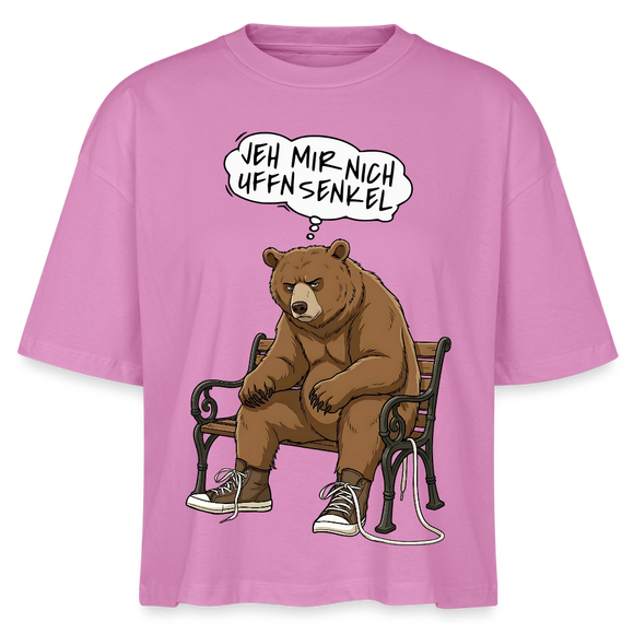 Berliner Bär mit Spruch-JEH MIR NICH UFFN SENKEL-Frauen Boxy Bio-T-Shirt - Pink