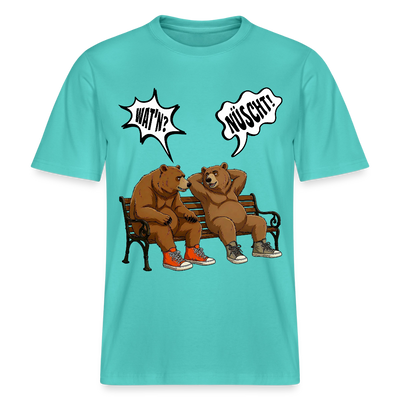 Berliner Bär mit berliner Schnauze-WATN?NÜSCHT- RELAXED FIT Unisex Organic T-Shirt - Poolblau