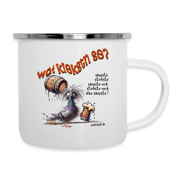 WAT KIEKSTN SO? - Emaille-Tasse - Weiß