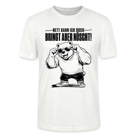 lustiger Berliner Bär mit Berliner Schnauze-NETT KANN ICK OOCH-Unisex T-Shirt - Weiß