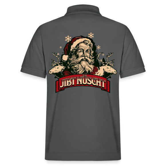JIBT NÜSCHT zu Weihnachten-Unisex Bio-Poloshirt backprint - Anthrazit