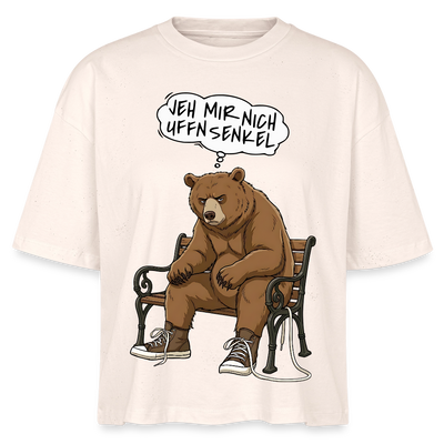 Berliner Bär mit Spruch-JEH MIR NICH UFFN SENKEL-Frauen Boxy Bio-T-Shirt - Natur