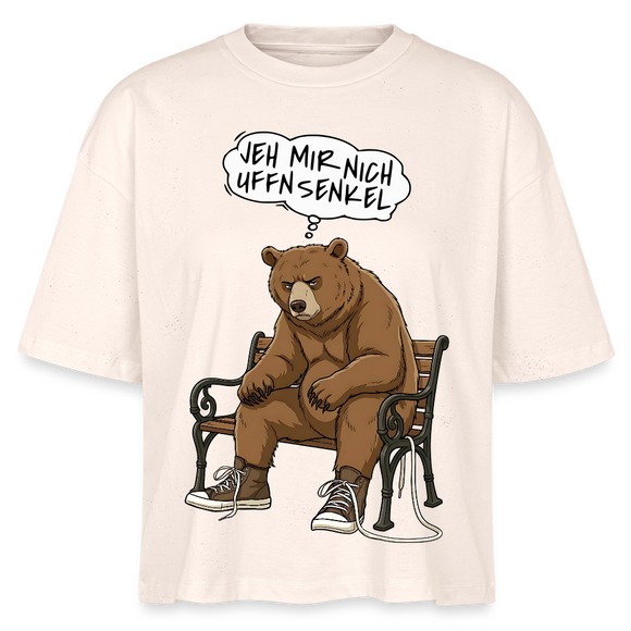 Berliner Bär mit Spruch-JEH MIR NICH UFFN SENKEL-Frauen Boxy Bio-T-Shirt - Natur