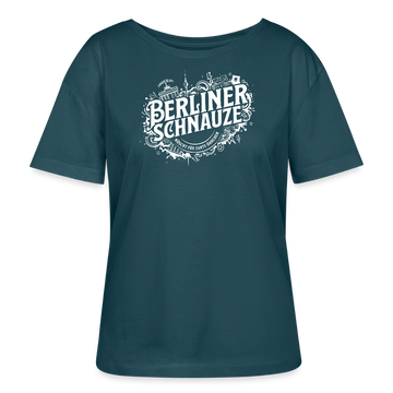 BERLINER SCHNAUZE-Rundhals Frauen Bio-T-Shirt - Dunkles Petrol