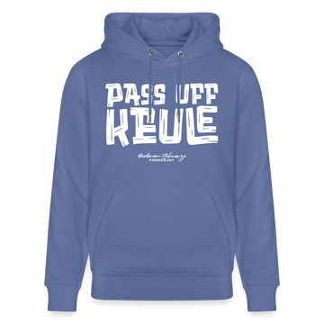 PASS UFF KEULE-Unisex Bio-Hoodie mit echt Berliner Schnauze - Blau