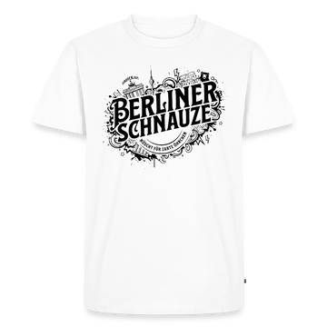 BERLINER SCHNAUZE-Männer Premium Bio T-Shirt - Weiß