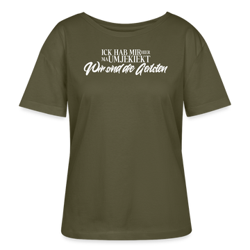 WIR SIND DIE GEILSTEN mit Berliner Schnauze-Rundhals Frauen Bio-T-Shirt - Khaki