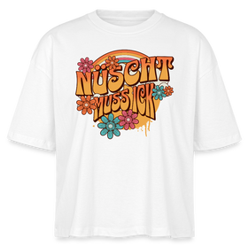 BERLINER RETRO-NÜSCHT MUSS ICK-Frauen Boxy Bio-T-Shirt - Weiß