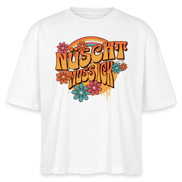 BERLINER RETRO-NÜSCHT MUSS ICK-Frauen Boxy Bio-T-Shirt - Weiß