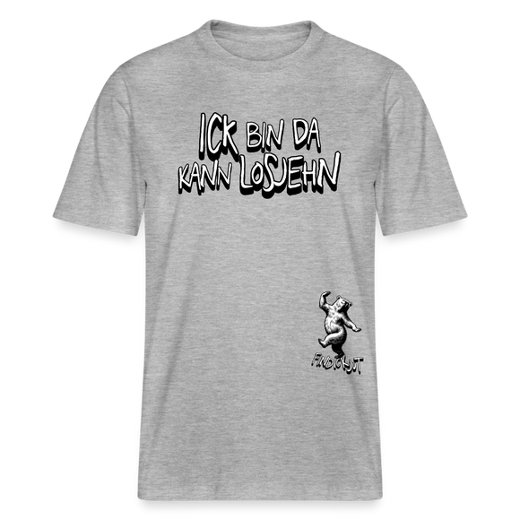 ICK BIN DA-Relaxed Fit Unisex Bio-T-Shirt - Grau meliert