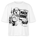 Berlin Shirt- MACH HINNE-Frauen Boxy Bio-T-Shirt mit Berliner Skyline - Weiß