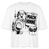 Berlin Shirt- MACH HINNE-Frauen Boxy Bio-T-Shirt mit Berliner Skyline - Weiß
