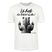 Weißes, gerade geschnittenes Bio unisex  T-Shirt mit einem gezeichneten Bären von hinten, der beiden Mittelfinger zeigt. Darüber steht in Berliner Schnauze: „Ick hab die Faxen dicke!“