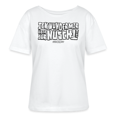 Berliner Spruch-ICK WUNDER MIR-Rundhals Frauen Bio-T-Shirt - Weiß