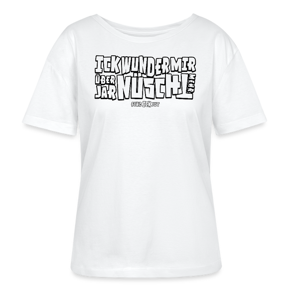 Berliner Spruch-ICK WUNDER MIR-Rundhals Frauen Bio-T-Shirt - Weiß