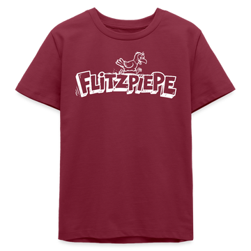 FLITZPIEPE-Bio Teenager T-Shirt - Burgunderrot