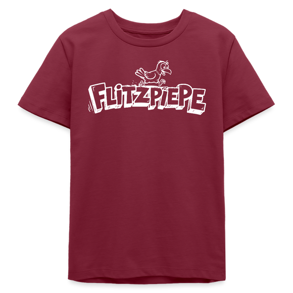 FLITZPIEPE-Bio Teenager T-Shirt - Burgunderrot