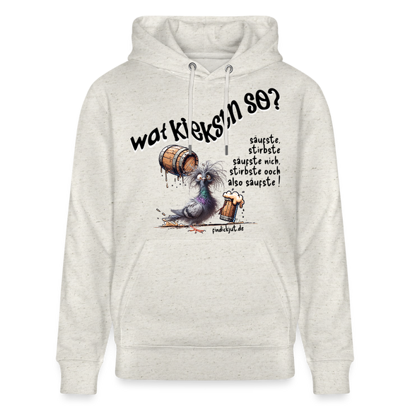 WAT KIEKSTN SO - Unisex Bio-Hoodie - Beige meliert
