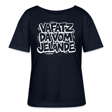 VAFATZ DA VOM JELÄNDE-Rundhals Frauen Bio-T-Shirt - Navy