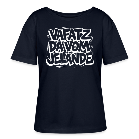 VAFATZ DA VOM JELÄNDE-Rundhals Frauen Bio-T-Shirt - Navy