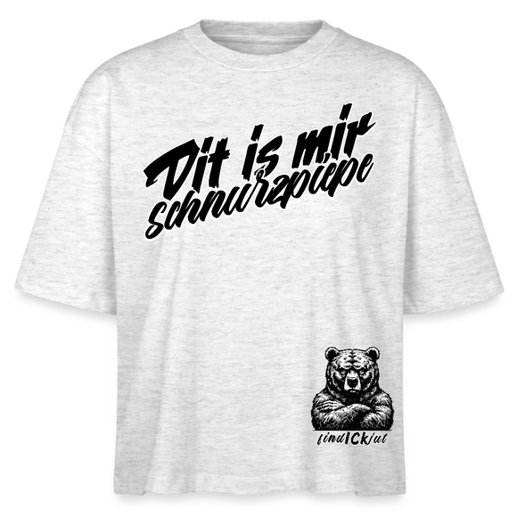 Dit is mir SCHNURZPIEPE-Frauen Boxy Bio-T-Shirt - Weiß meliert