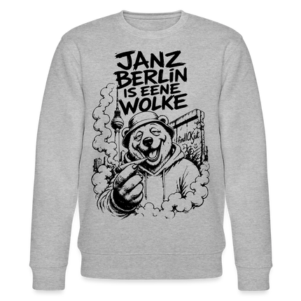 JANZ BERLIN IS EENE WOLKE-Unisex Bio-Sweatshirt - Grau meliert