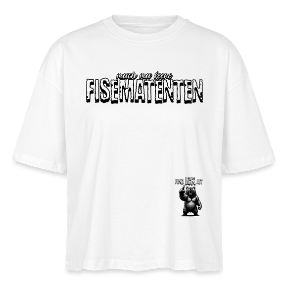 FISEMATENTEN-Frauen Boxy Bio-T-Shirt - Weiß