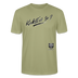 schwarzer, weiss umrandeter Schriftzug "Kiekst'n so?" im Berliner Dialekt, geschrieben in einer dynamischen, handgezeichneten Pinselstrich-Optik. - auf Bio unisex T-shirt-Nebelgrün