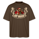 Berliner Bär-Weihnachten-JIBT NÜSCHT-Oversized Unisex Bio T-Shirt - Dunkelbraun