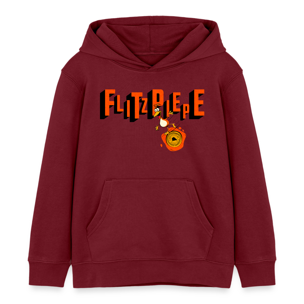 FLITZPIEPE - Kinder Bio-Hoodie - Burgunderrot