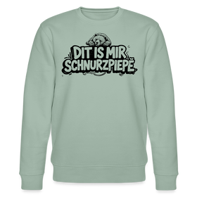 Berliner Bär-Souvenir-DIT IS MIR SCHNURZPIEPE-Unisex Bio-Sweatshirt - Helles Graugrün